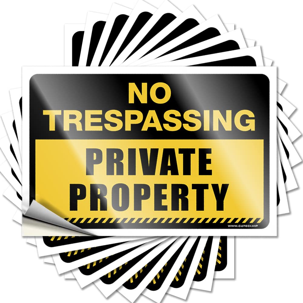 Home Decor Gifts Cheap Quote - No Trespassing Private Property Removable Decal Door Easy Peel for Gamers(8X12CM)