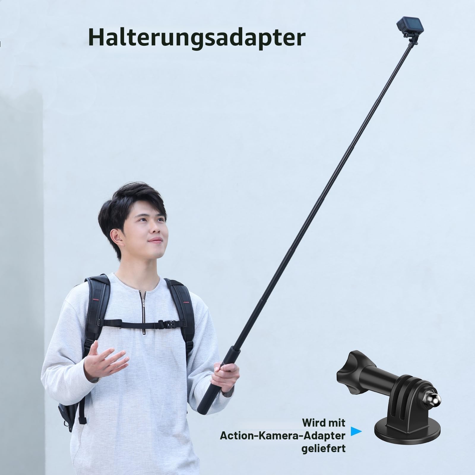 ULANZI 150cm Selfie Stick Stativ für Insta360 GO 3/X3/ONE RS/ONE X2/ONE X/GO 2/ONE R/ONE, TT52 Einbein Stativ für Action Cam Monopod Kompatible mit DJI usw.