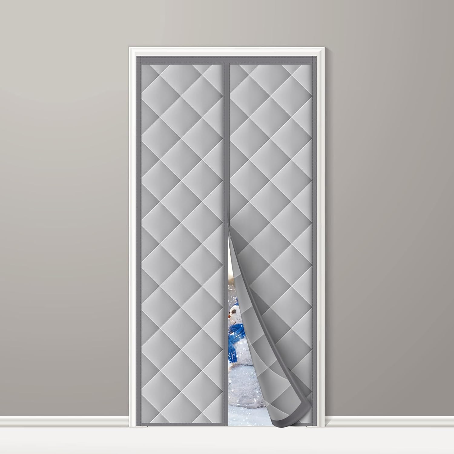 Thermal Insulated Door Curtain, 35.4x80.7in Oxford Material