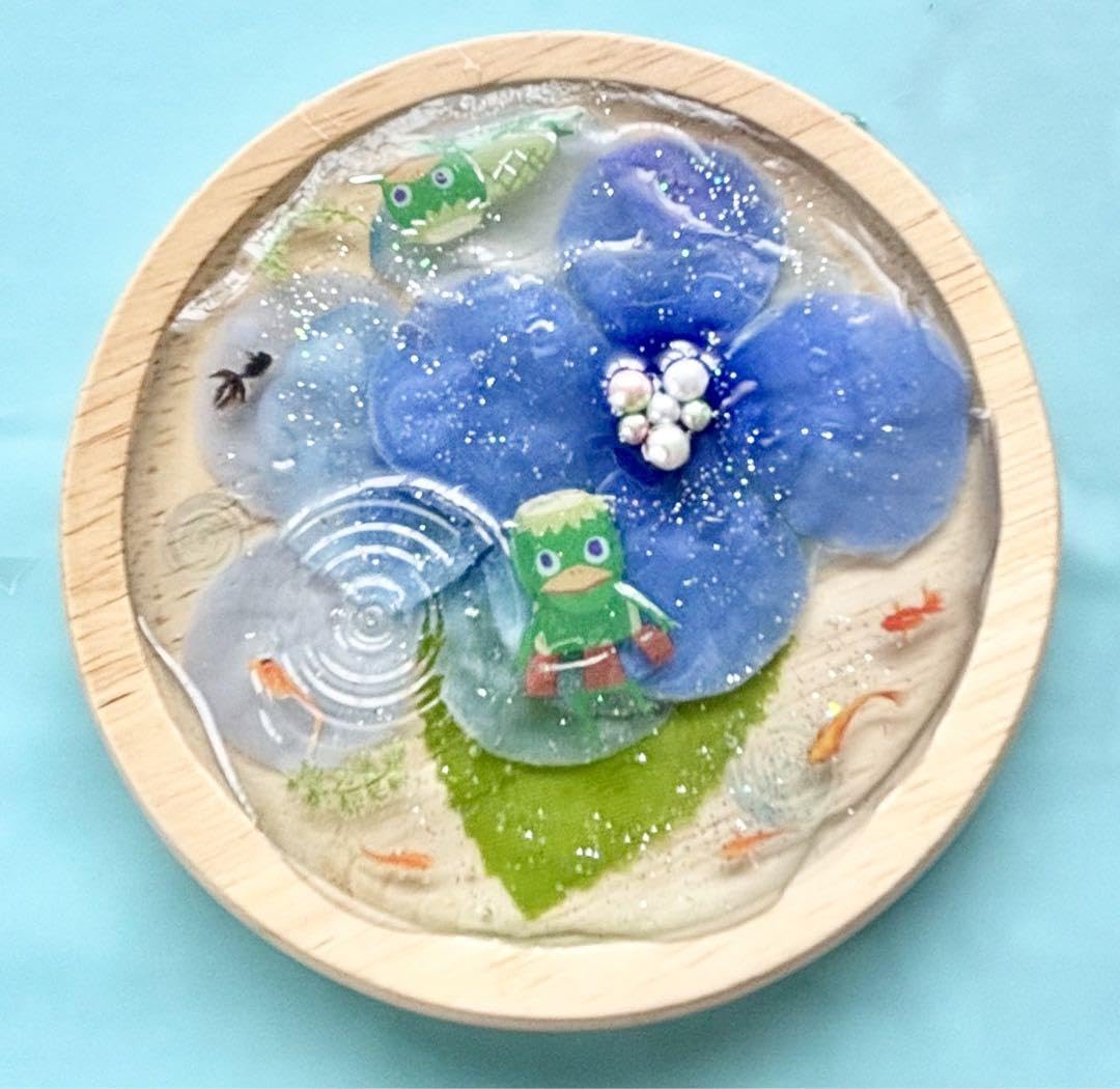 Amazon.co.jp: 青い花 河童 金魚レジンアート 金魚 オブジェ ペーパー