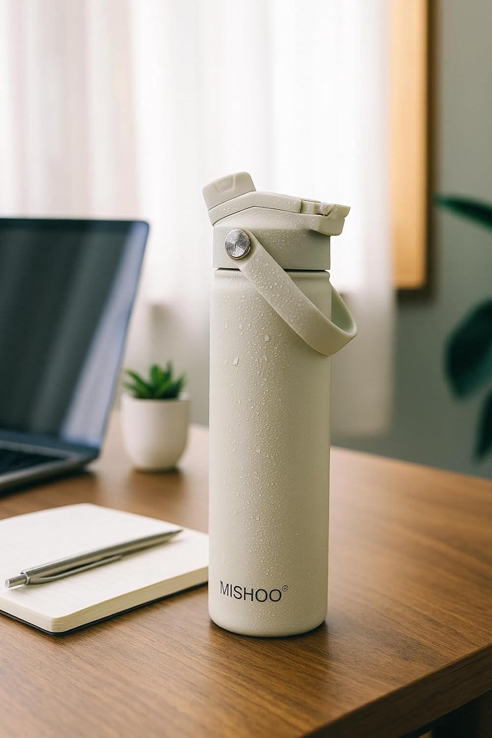 Stainless Steel Double Wall Vacuum Insulated Tumbler, Sports Water Bottle, Thermal Flask (Cream, 25 Ounces) - Image 6