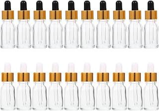 WOFASHPURET 20Piezas Vacías de Vidrio Esenciales Recargables y Reutilizables y Cosméticos