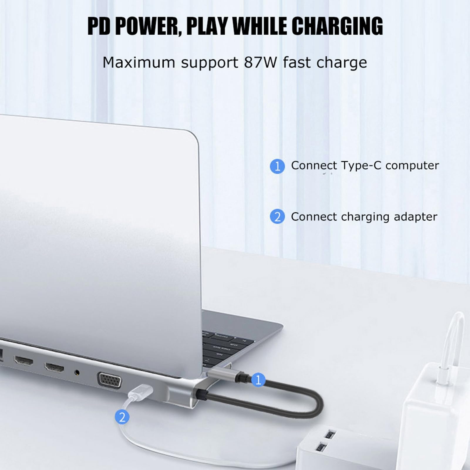 Ausla Docking Station 12 in 1, Lega di Alluminio, Opzioni di connettività Multiple, Compatibile con Laptop di Tipo C, Supporta Uscita 4K e VGA