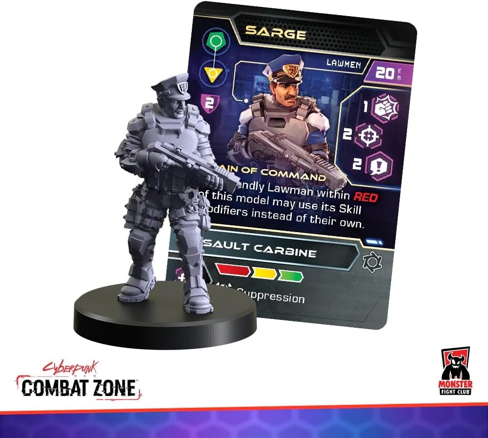 Monster Fight Club Cyberpunk Red Combat Zone Miniatures Expansion: Lawmen Starter Gang image 4