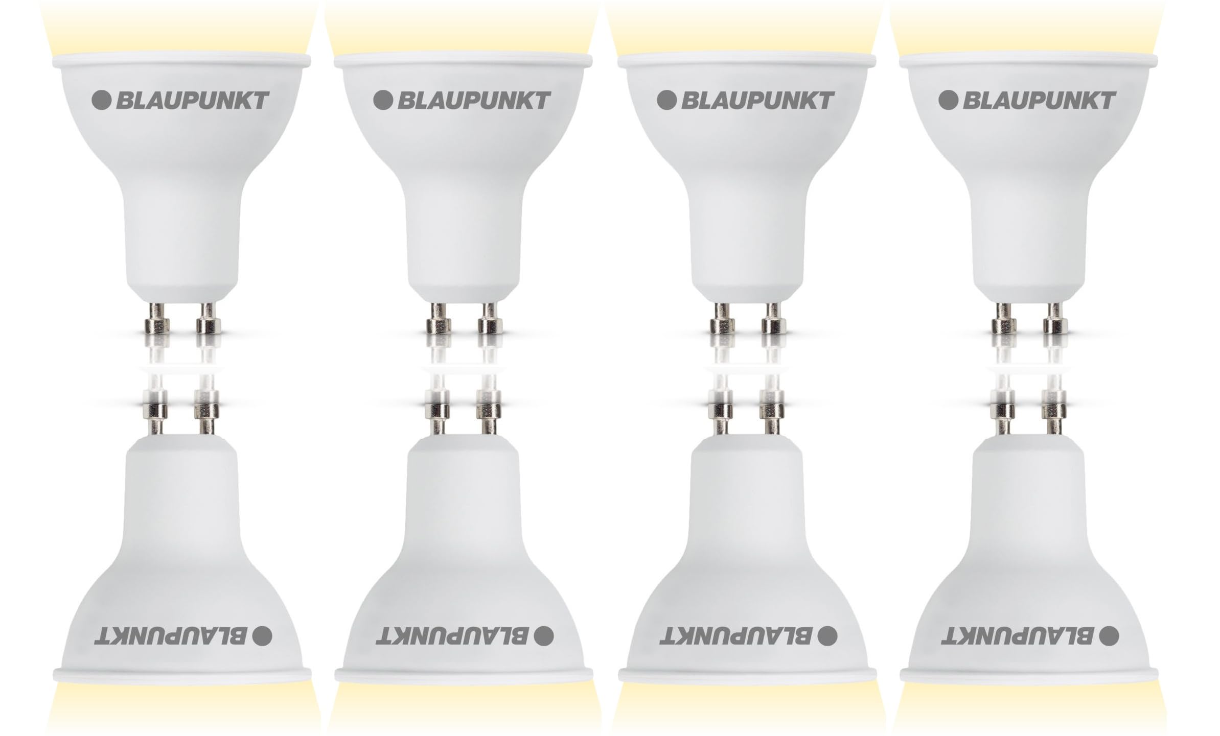 Blaupunkt GU10 LED Spot Warm White Bulbs | 5W (50W Equivalent), 500 Lumens | 2700K LED Warm White | Non-Dimmable | Value Pack | High Efficiency Light Bulbs – Pack of 8