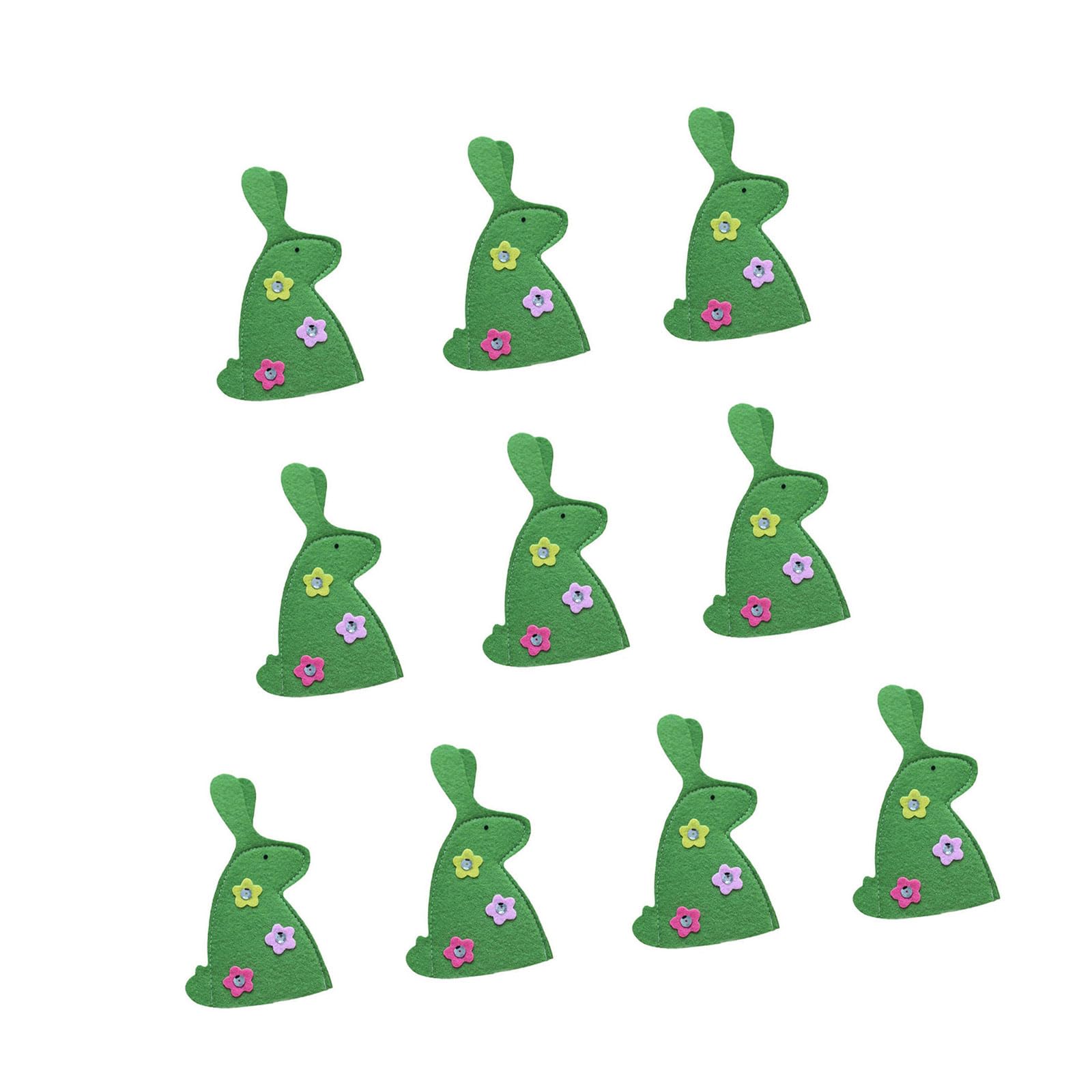 Tsophreniq Of 10 Easter Bunnies Eggs Covers Fabric Sleeves Holder Storage Bag for Spring Festival Celebration Fabric Holder