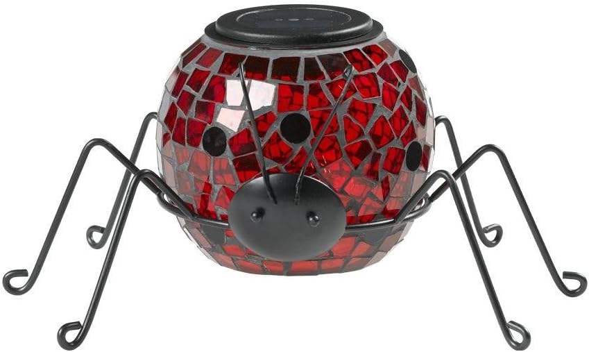 Outdoor Solar Black Mosaic Led Ladybug Path-light