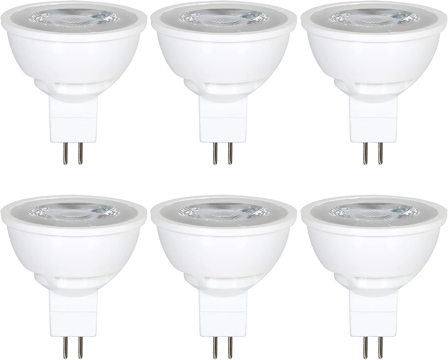 MR16, 6.5W=50W, LED Light Bulbs, Dimmable, Halogen Replacement, Warm White, GU5.3 Base, 500Lumen, 80CRI, Eco-Friendly, Energy Saving (Pack of 6)