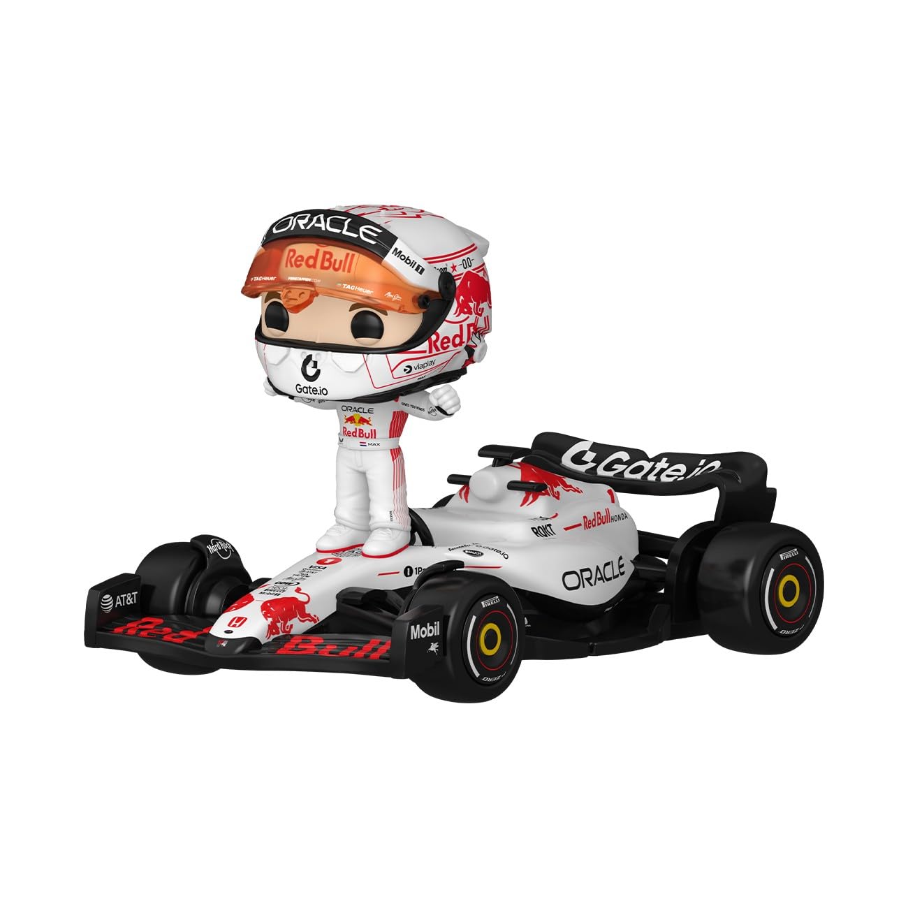 Funko Pop! Rides Super Deluxe: Red Bull Racing - MAX Verstappen White Uniform with Car - Formula 1 - (F1)- Figura de Vinilo Coleccionable - Idea de Regalo - Mercancia Oficial - Sports Fans