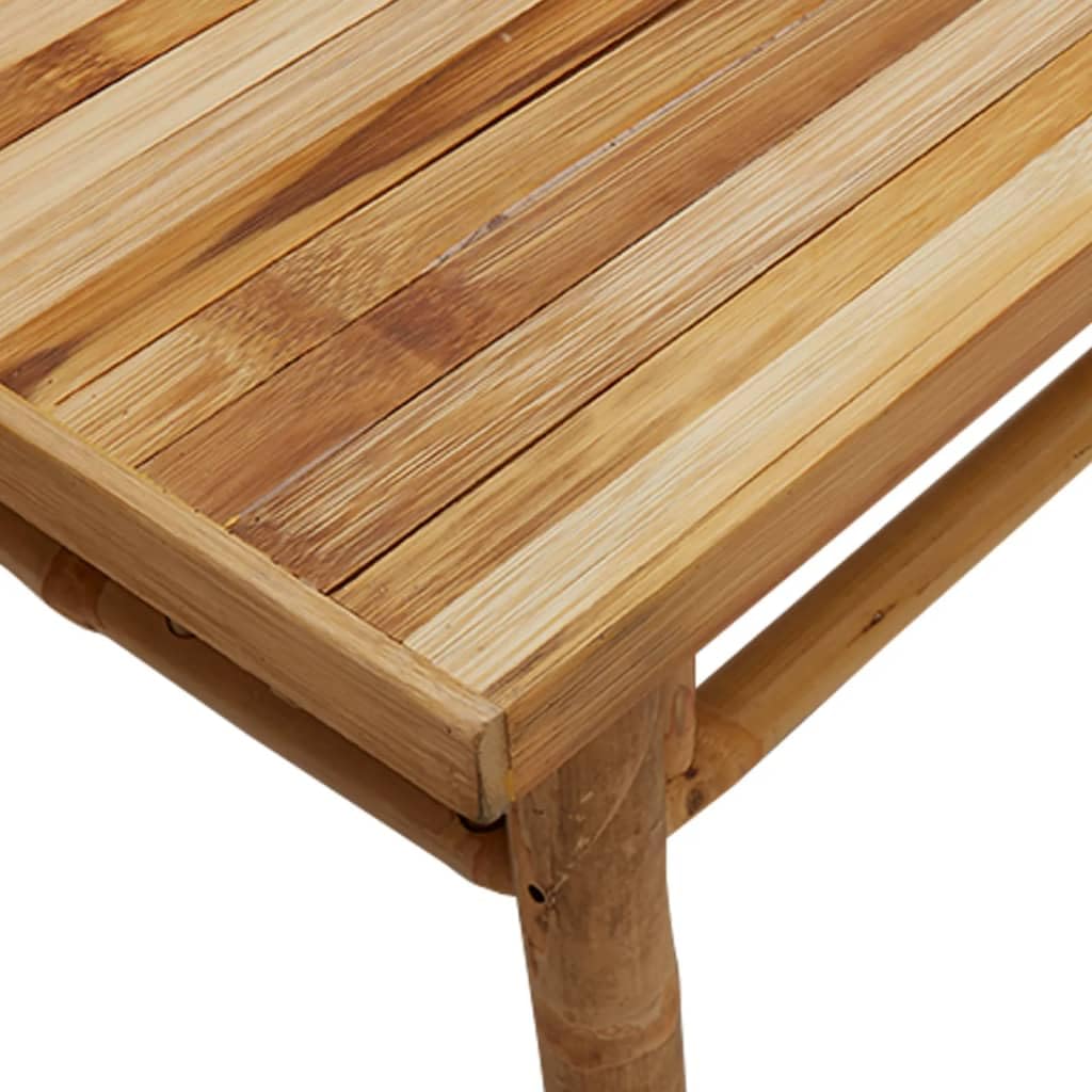 Mesa auxiliar de bambú, 70 x 40 x 35 cm, natural, diseño robusto, para salón, dormitorio, balcón