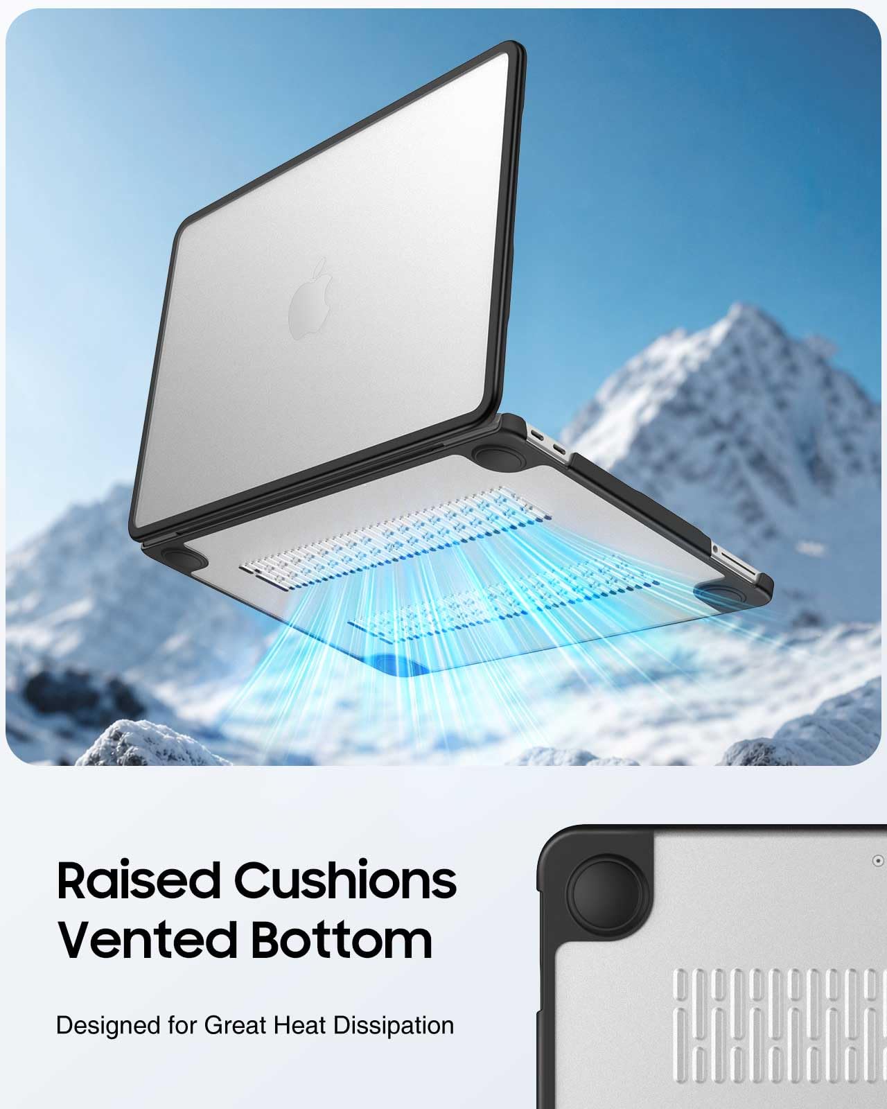 FINTIE Funda compatible con MacBook Neo 13 pulgadas A3404 (A18 Pro Chip, 2026) - Carcasa rígida mate antihuellas + borde protector de TPU transparente
