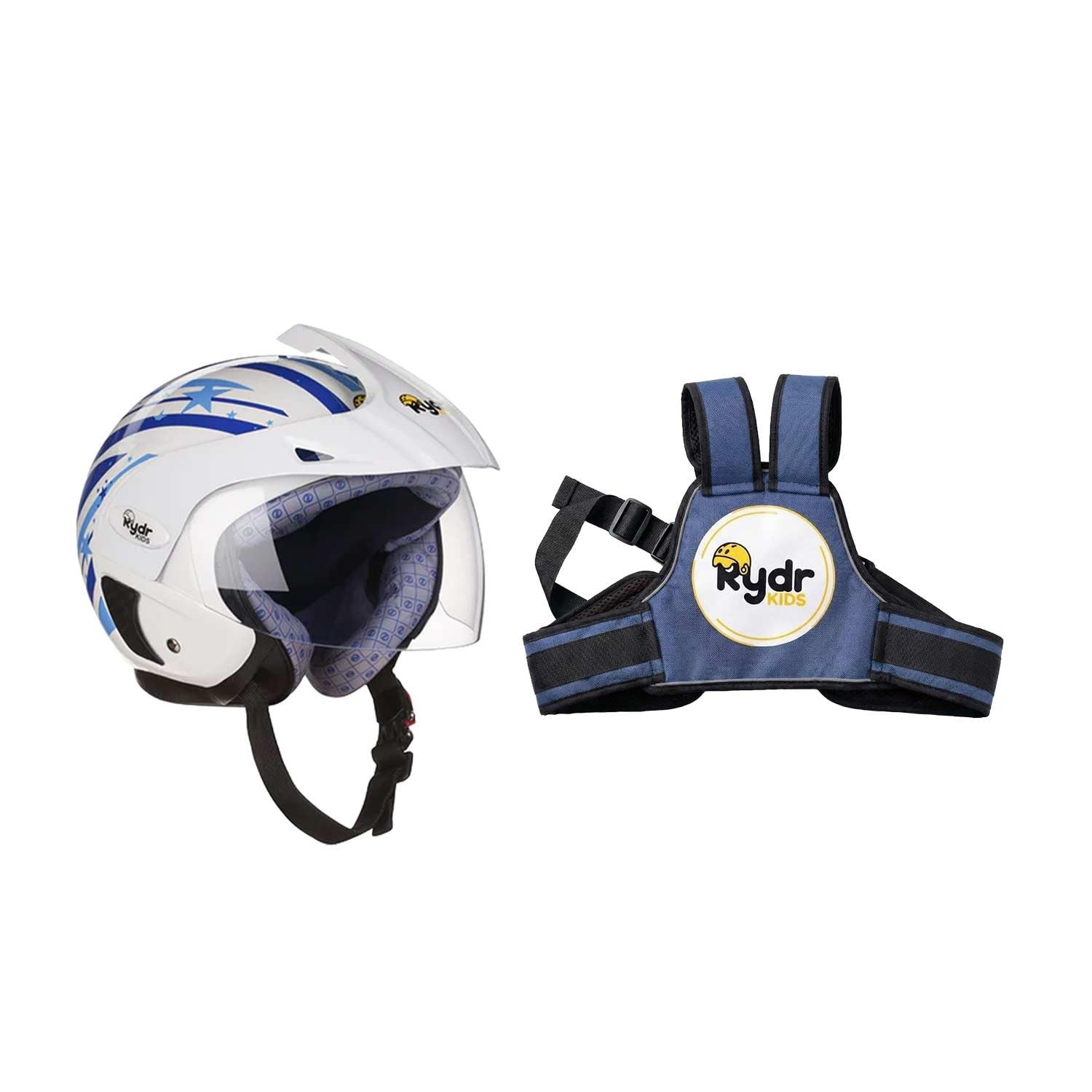 Rydrkids Star S Peak - Kids Motorcycle Helmet with Visor & Peak – Size S 3 to 7 Years, Lightweight & Adjustable Safety Helmet for Boys and Girls-picture-27
