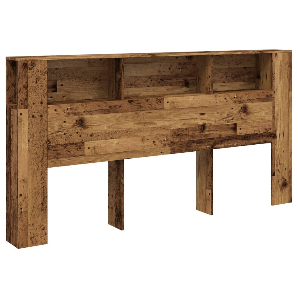 vidaXL Headboard Cabinet, Bed Header Cabinet for Bedroom, Bed Headboard with Storage, Wall Bed Backboard, Old Wood Engineered Wood — image 1