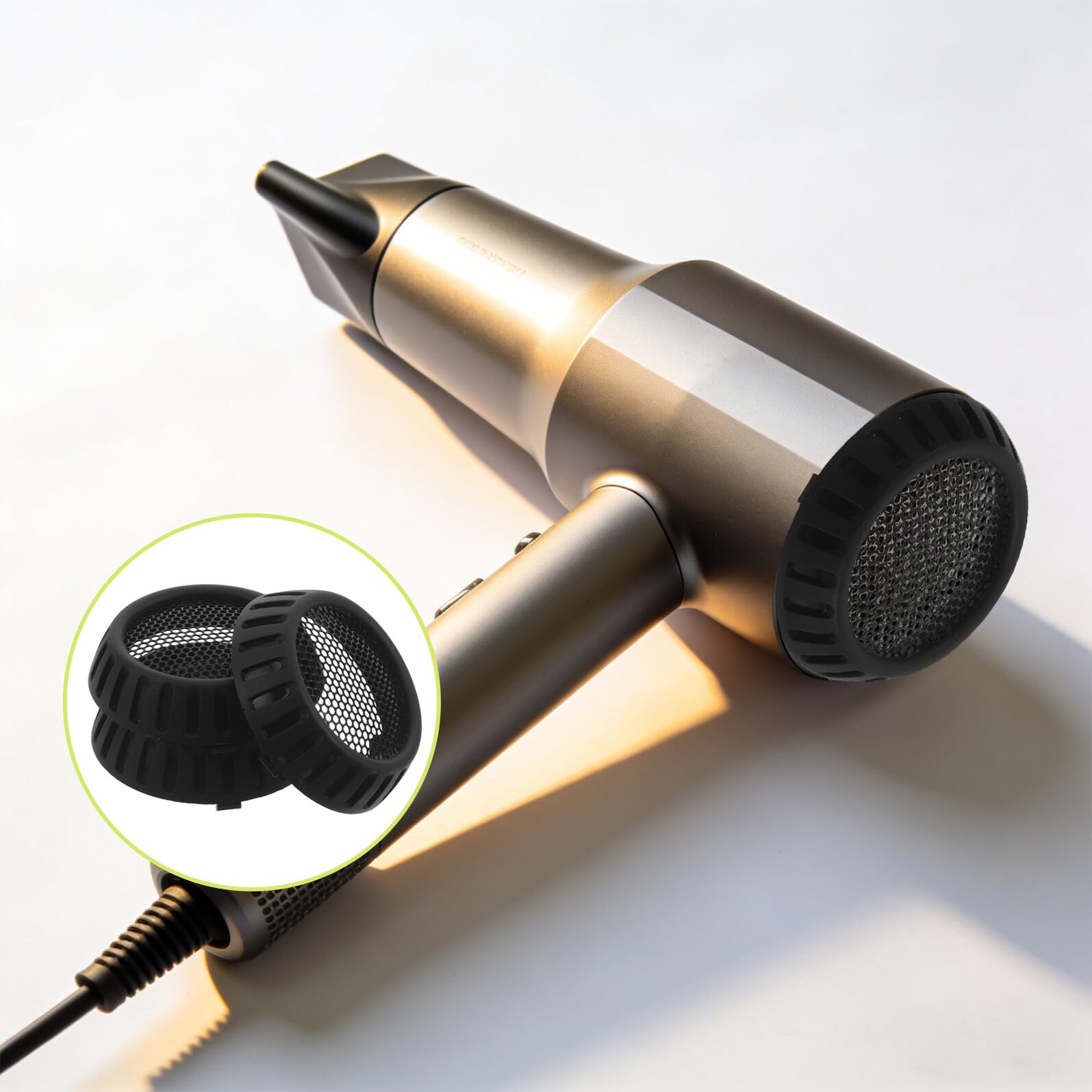 Set da 3 Coperture Posteriori Nere per Asciugacapelli, Rete Protettiva Tonda, Ricambi Resistenti per Manutenzione e Riparazione, Accessori per Salone e Uso Domestico