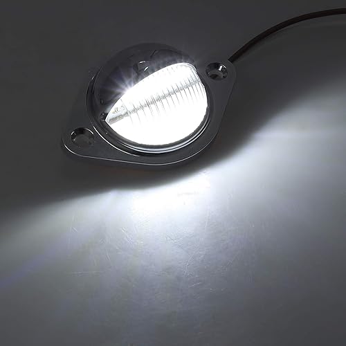 Miniatura 6 de Justech 2 luces LED para matrícula, 3 LED, impermeables, resistentes a los golpes, 12 V y 24 V para camiones, SUV, remolques, caravanas, camiones y