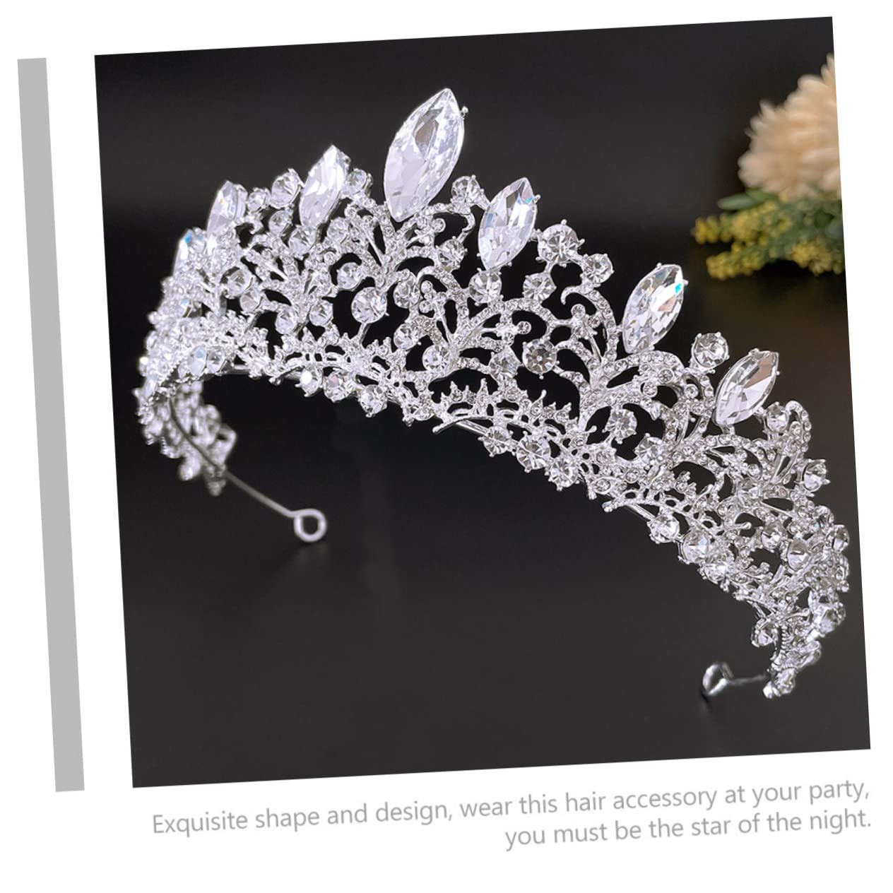 Elegant Baroque Crown Hair Accessory for Weddings Cosplay and Festivals Chic Headdress with Delicate Rhinestone Detail Wear Resistant Design for Brides and Special Occasions