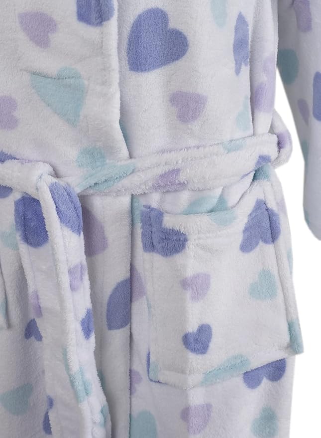 Soft And Cosy Robes Womens Thermal Dressing Gown Robes For Women Fuzzy Button Down Heart Robe With Collar Ankle Length Robes For Women Shower Robe For - View #7
