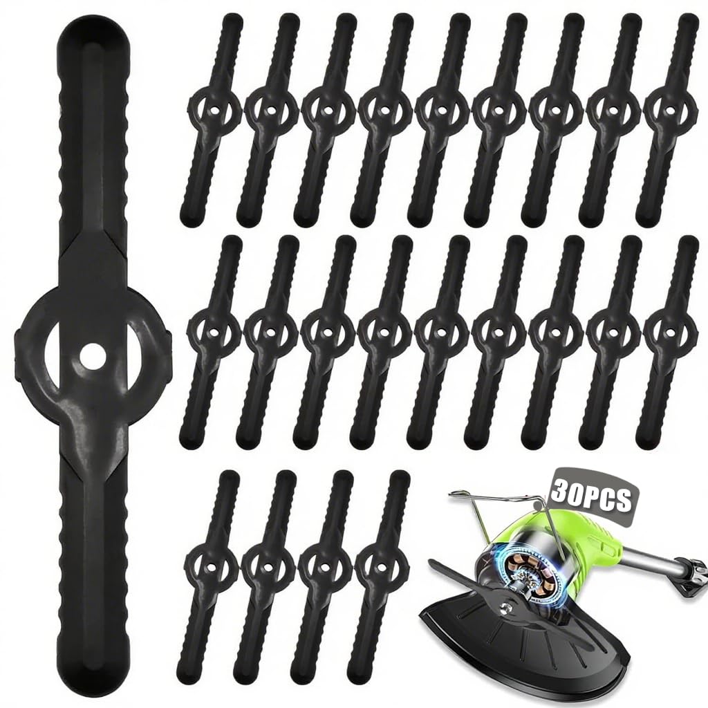 30 Pcs Plastic Grass Trimmer Blades