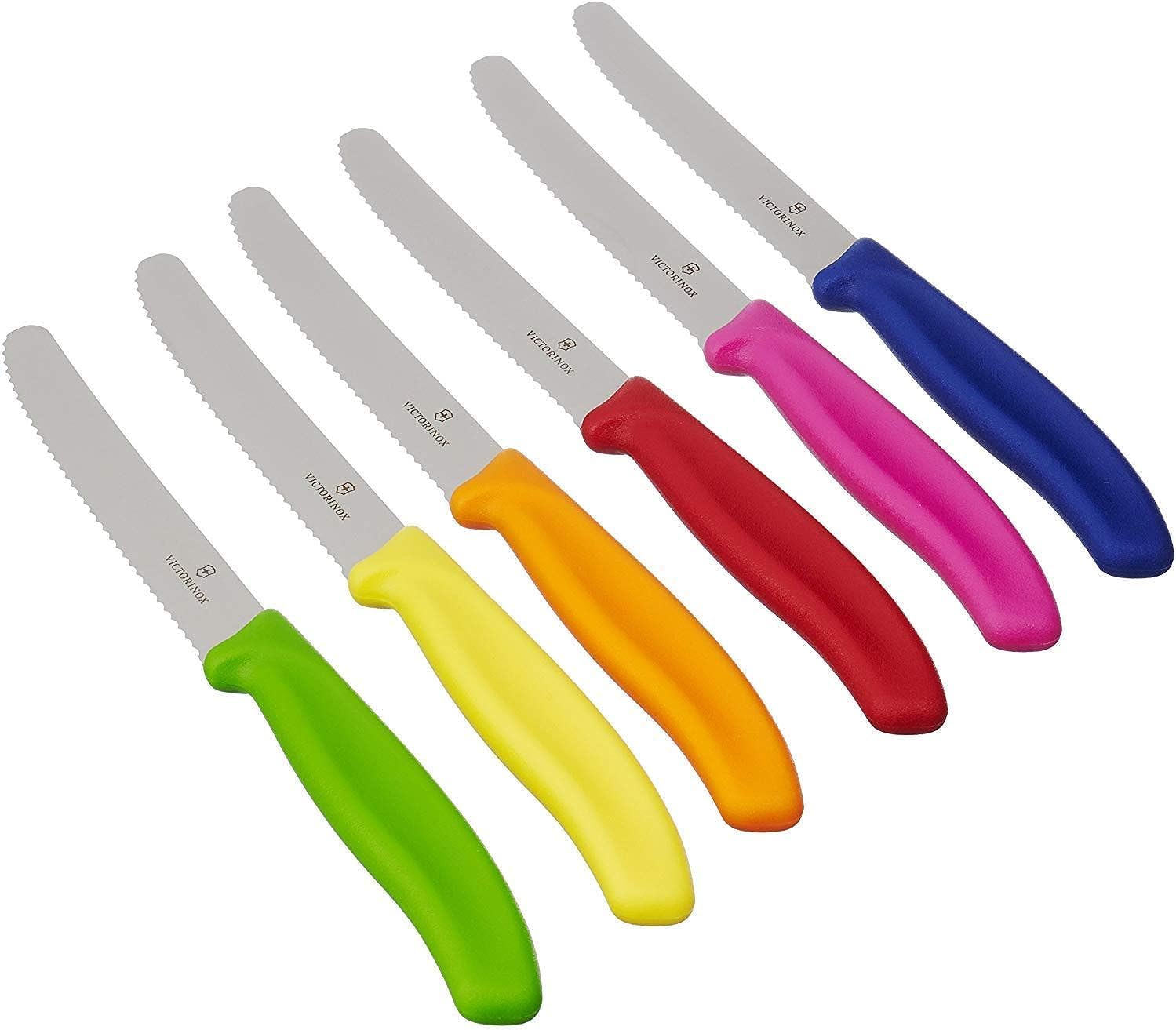 Table Knife Set of 6 Assorted Colourful