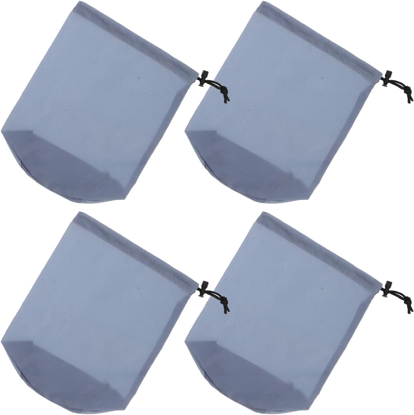 LABRIMP 4pcs 2l Drawstring Ditty Pouches Lightweight Nylon Storage Bags round Bottom and Toggle Closure, Portable Tearproof Camping Gear Organizer for Hiking and Travel