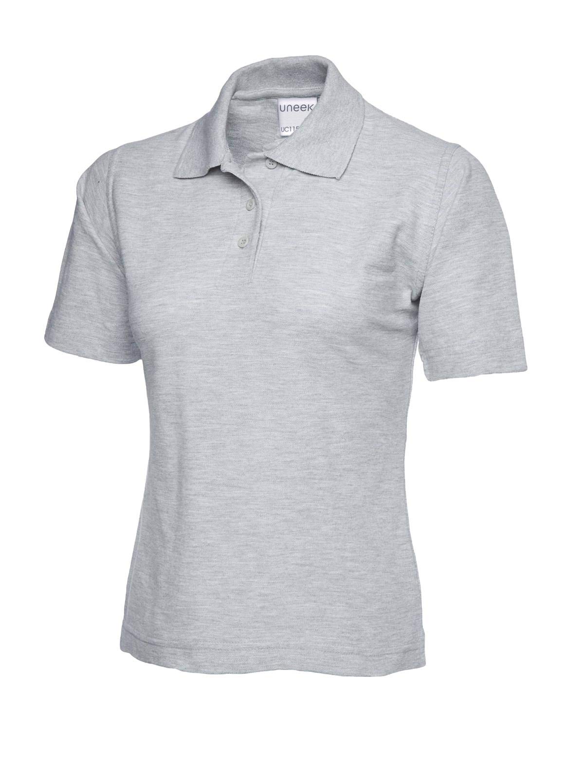 UC115 - Heather Grey - S - 180GSM Ladies Polo Shirt