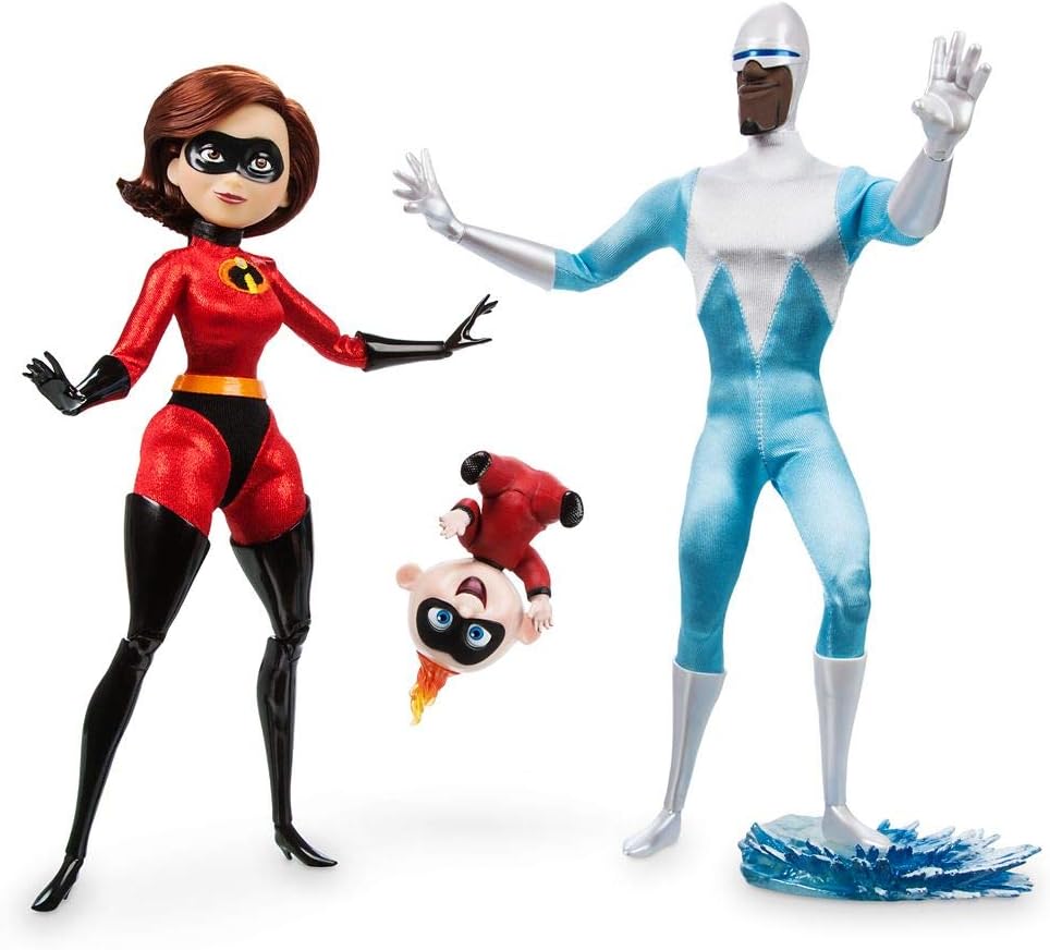 Disney Elastigirl, Jack-Jack, and Frozone Doll Set Designer Collection Pixar Animation Studios Series - Limited Edition