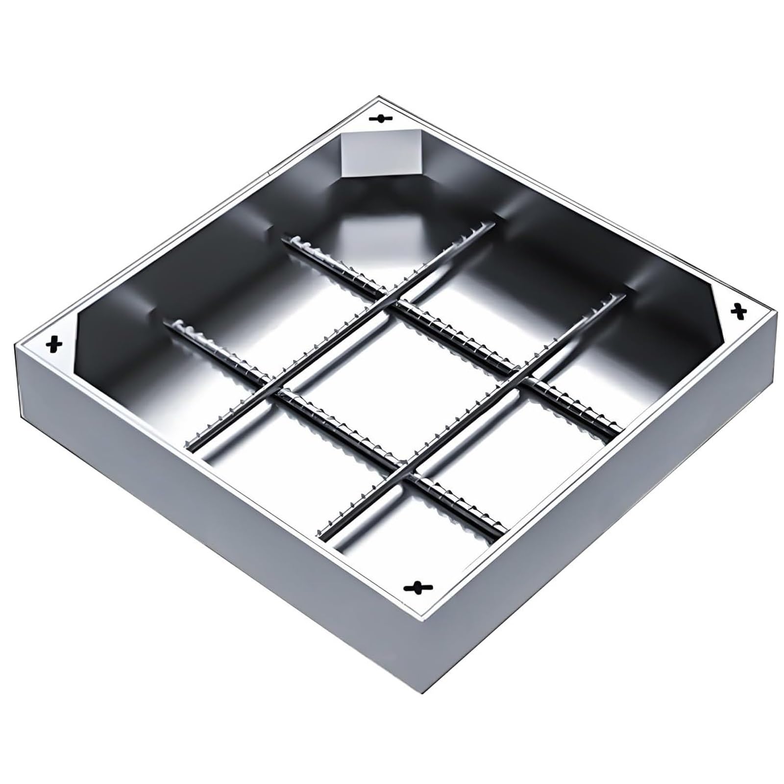 Couvercle et cadre de regard 50x50 pour fosse septique en acier inoxydable à carreler