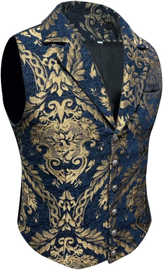 Mens Victorian Gothic Suit Vest Steampunk Waistcoat - Image 2