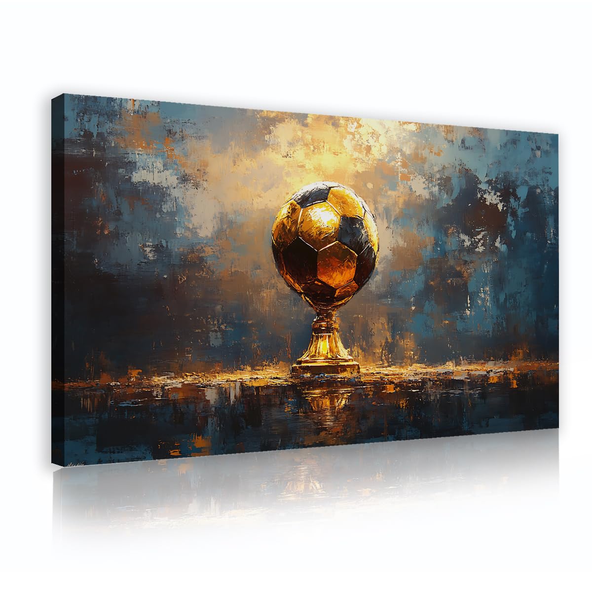 Murale trophée de football tendance sur toile déco moderne chambre ado 35x65cm - 8