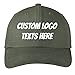 INK STITCH Unisex C940 Custom Logo Name Texts Stitching Personalized Ripstop Baseball Caps (Olive)
