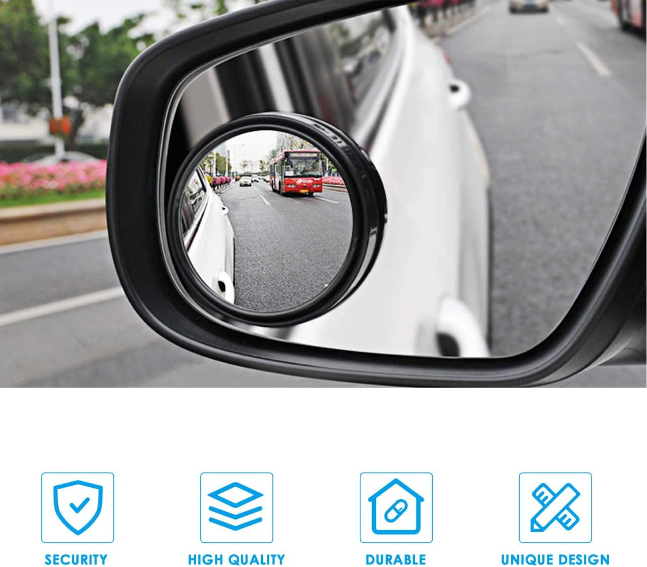 Zerodeko Blind Spot Mirror 2.36 Inch Round Convex Car Rearview Mirror 360 Adjustable Wide Angle Side for Enhanced Driving Safety and Parking
