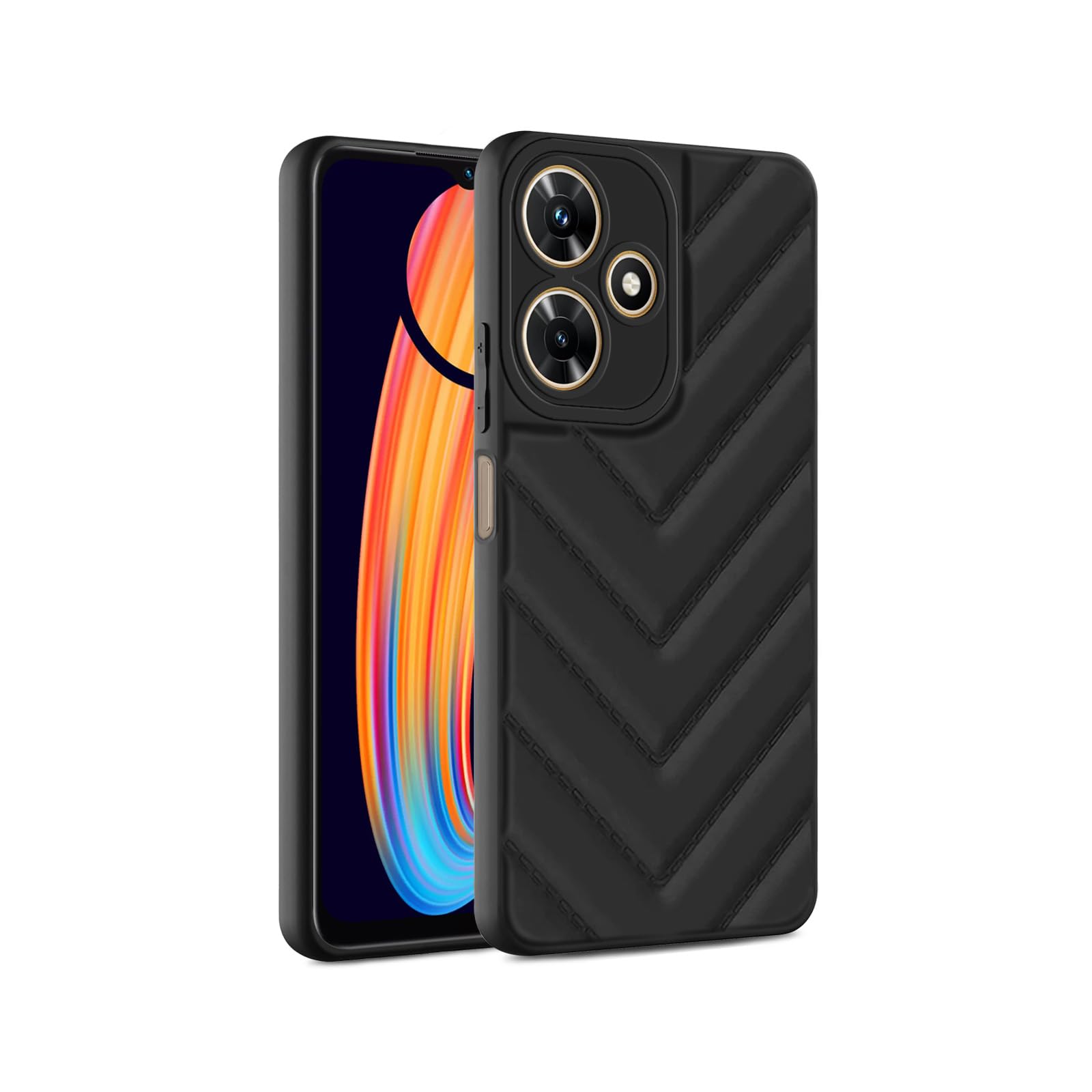 Plus Wave Cushioned Case Camera Protection Soft Back Cover for Infinix Hot 30i - Black (B0DH52GS1M) Amazon Price History, Amazon Price Tracker