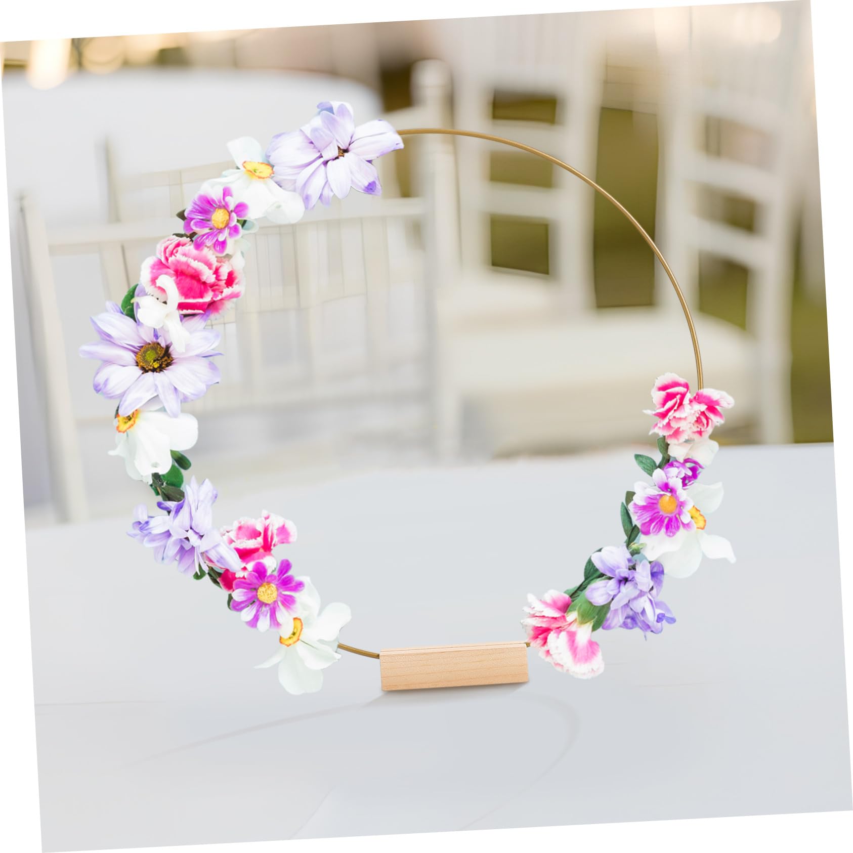 MAGICLULU 10 Unidades de Aros de Macramé para Centros de Mesa, Aros Metálicos Redondos de 30 CM con Base de Madera, Decoración Versátil para Bodas, Fiestas y Proyectos Artesanales