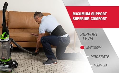 MUELLER Sports Medicine Adjustable Back Brace, Ideal for Upper and Lower Back Pain, Relief & Support for Men and Women, Strains, Sciatica, Scoliosis, Black, One Size