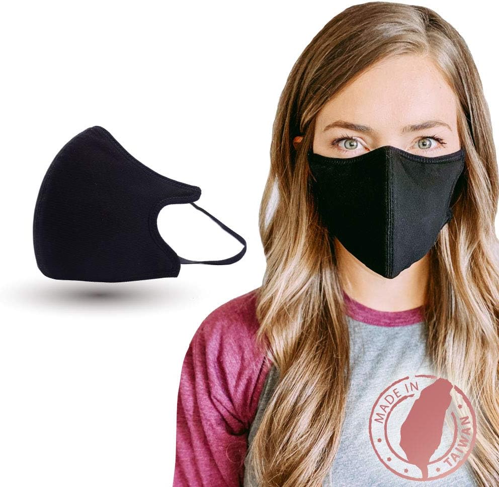 Shero Reusable Copper Infused Face Mask With Nose Wire, Washable, Breathable and Adjustable (Black, 1 Count (Pack of 1), 6 Layer)