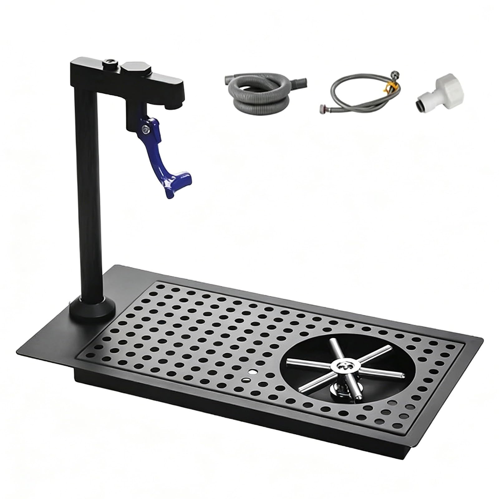 Lavavasos Comercial De Acero Inoxidable con Enjuagador Y Grifo De Llenado Por PresióN, Incluye Boquilla De Limpieza MultiáNgulo, para CafeteríAs, Restaurantes Y Cocinas DoméSticas