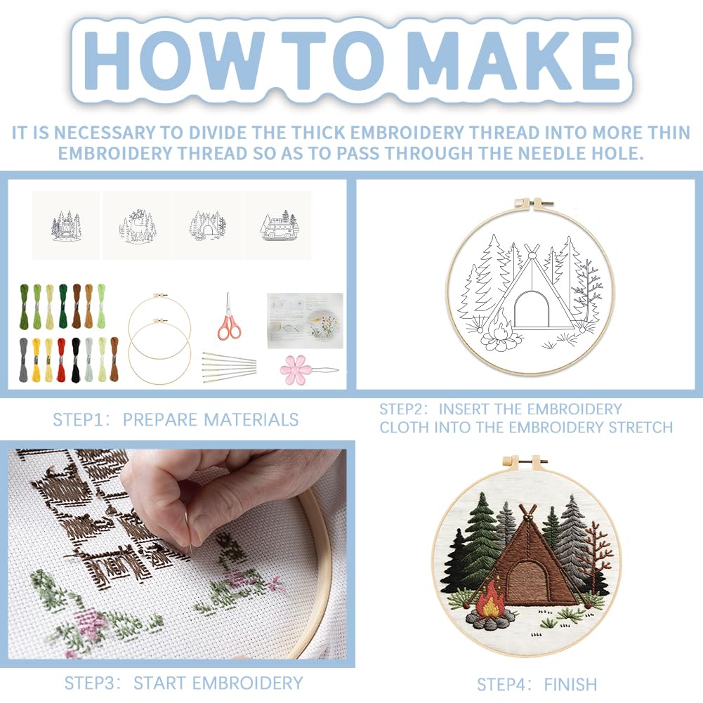 Embroidery Kit for Beginners - FREEBLOSS Starter Kit -4