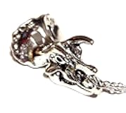 Silvertone Triceratops Skull Pendant on 18
