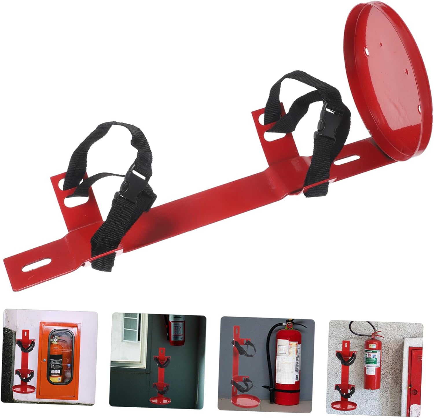 Adjustable Fire Extinguisher Bracket Wall Mount Rack Holder Thickened Straps for Extinguishers Strong Load Capacity for Home Office Vehicle Boat Classroom Safety