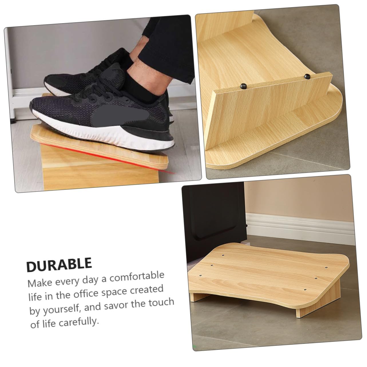 GALPADA Repose Bois Naturel pour Bureau et Maison Tabouret et Pratique pour Soutien Ergonomique pour Étudier et la Jambes