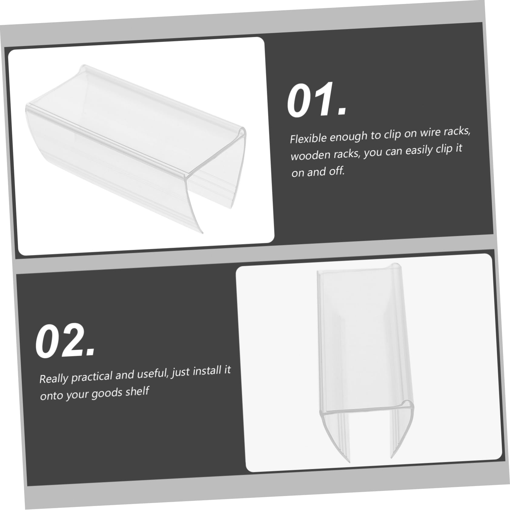 300pièces Porte-étiquette Transparent Support Affichage Pour Étiquettes De Prix Pour Supermarchés Et Magasins