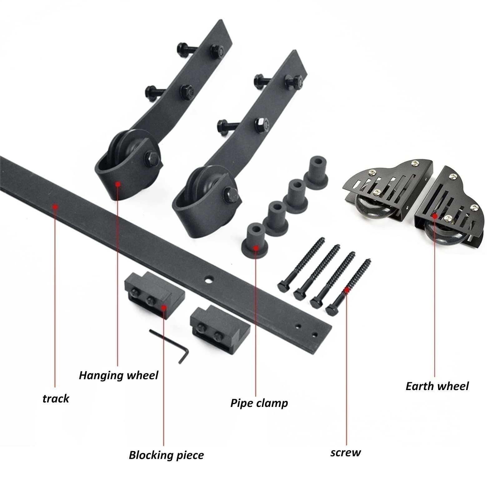 Kit di Ferramenta Scala della Libreria Rotolamento - Set Ferramenta di Binario Porta Scorrevole, Accessori per Binari di Guida per Scale Mobili, Scorrevoli in Modo Fluido E Silenzioso