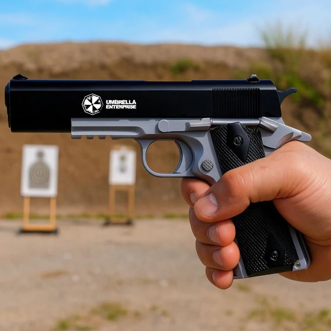 Pistola Softair a Molla 1911 A1 (0.5 Joule), Replica Full Metal, KIT con BB 6mm, Colore Nero