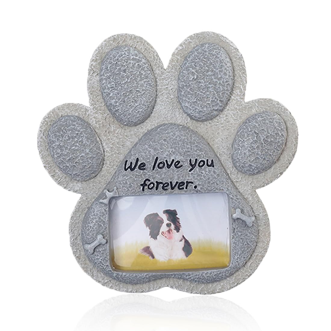 EIHI Lápida para Mascotas de Piedra para Perros, con Ranura para Marco, Impermeable, Resistente al Sol, para Perros Muertos en césped y Jardines, 1 artículo