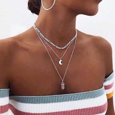 Cosydays Boho Moon Layered Necklaces 