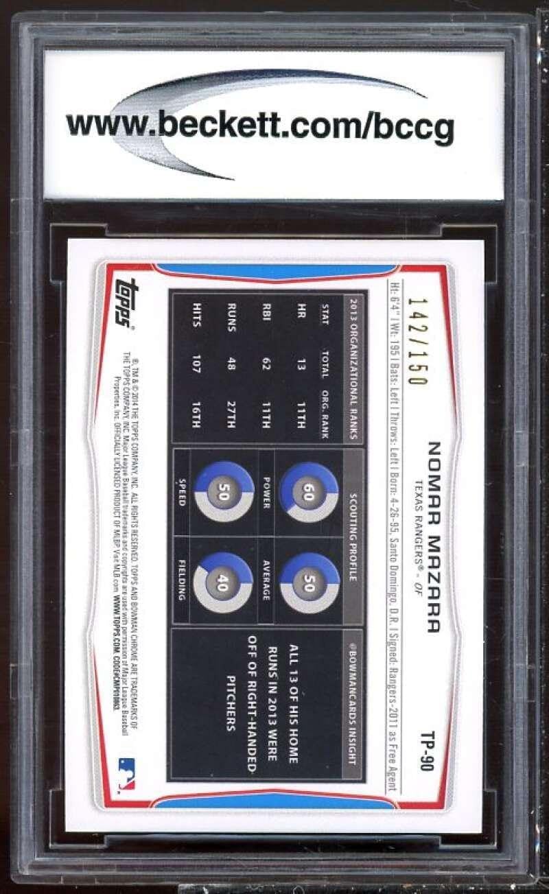 Nomar Mazara Rookie Card 2014 Bowman Draft TP Ice #TP90 BGS BCCG 10 - Baseball Slabbed Rookie Cards