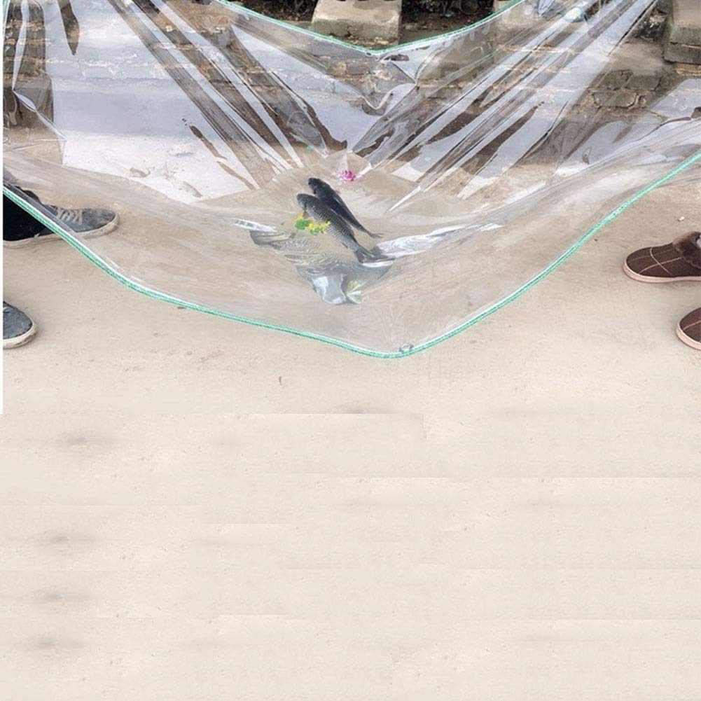 LIJINBO Bache De Protection,Bâches Transparente Imperméable Version 2020 Mise À Jour Toiles Protectrices Avec Angle D'enroulement Et Oeillets Extérieur Poncho Crème Solaire Bâches En Plastique PVC, 23