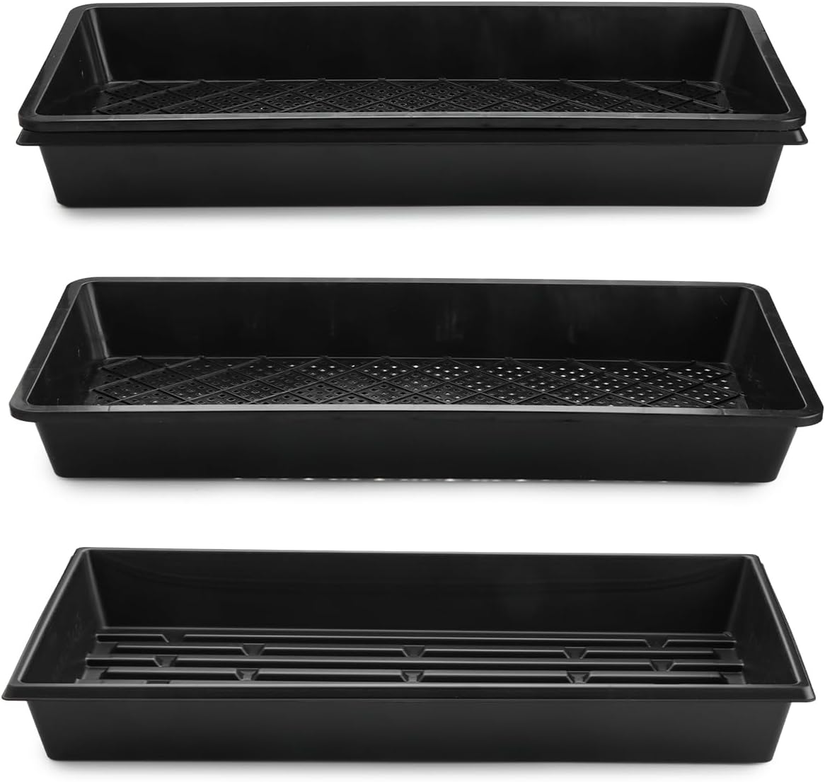 10 Pack 1020 Trays and 10 Pack 1020 Mesh Bootom Trays, 20'' x 10'', Heavy Duty Propagation Flats for Microgreens, Seed Starting, Soil Blocks, Hydroponics & Wheatgrass (10 Sets) - Image 2