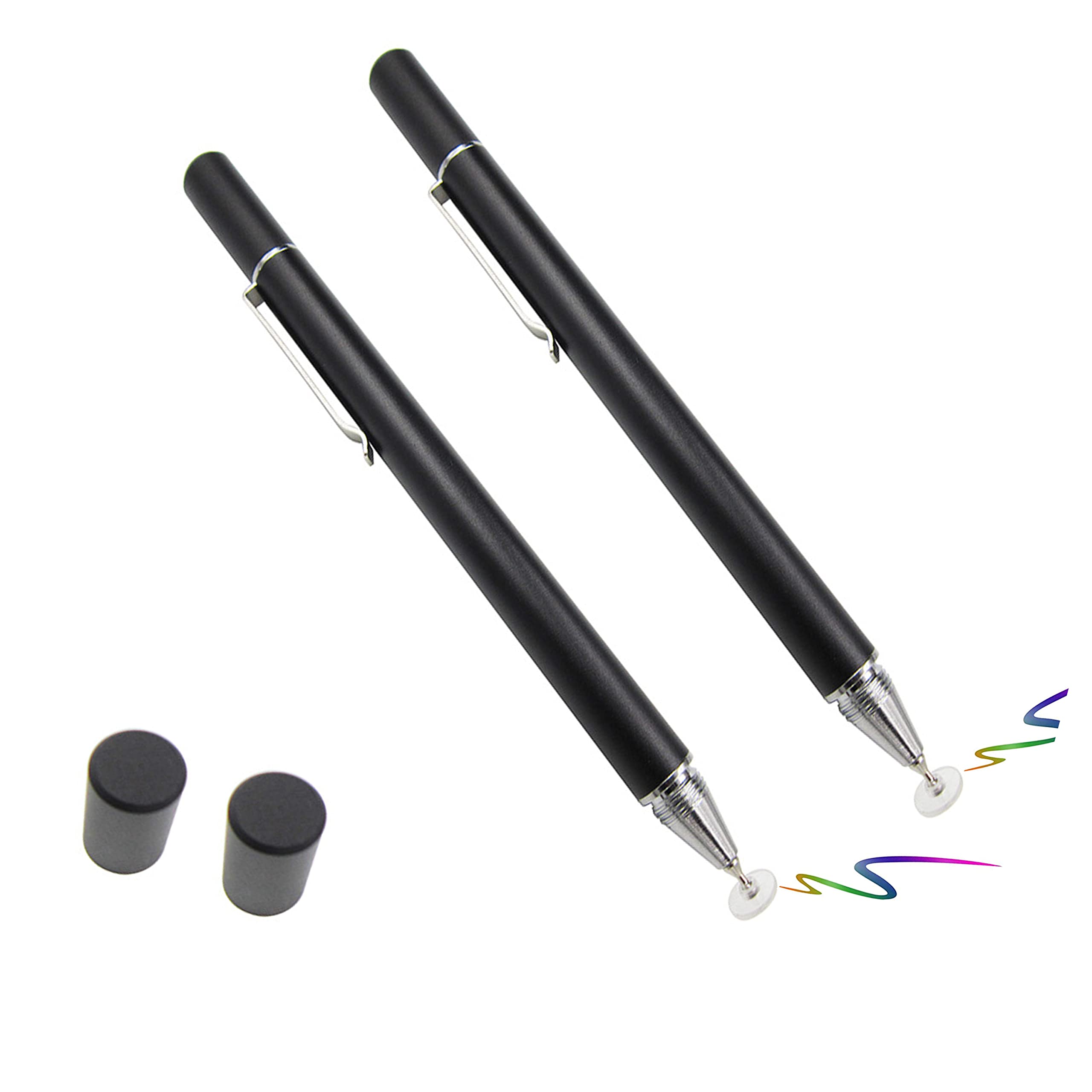 DELFINO Stylus Pens Compatible for LG Stylo 5, Fire HD 8, Samsung Galaxy A10e, Fire HD 10, Galaxy A20, Kindle E-Readers, Microsoft/Surface Touch Screen Tablet Precision Stylus Replaceable Disc Tips