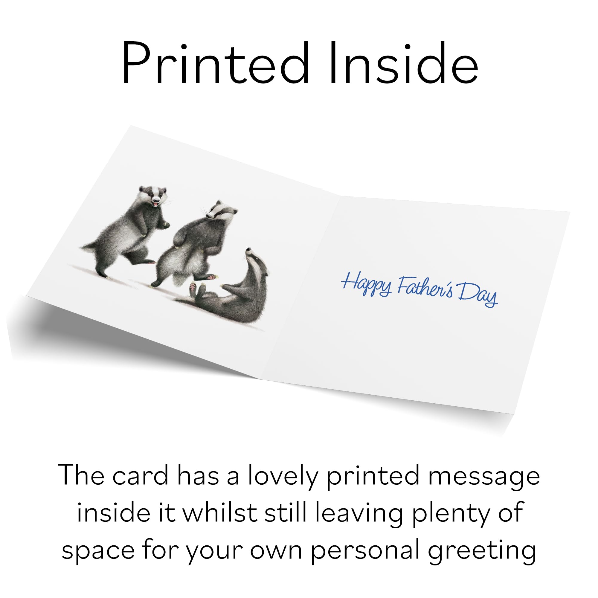Hunts England, Badgers Funny Father's Day Card, Milo's Gallery, Wildlife Father's Day Card - Image 3